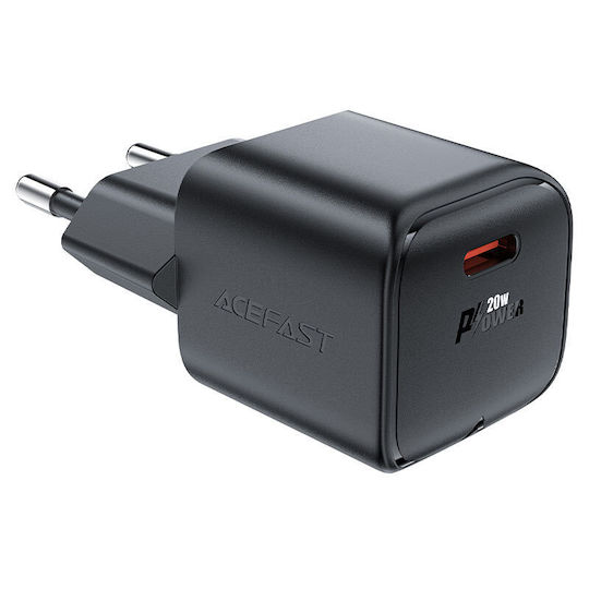Acefast Φορτιστής Χωρίς Καλώδιο GaN με Θύρα USB-C 20W Power Delivery / Quick Charge 2.0 / Quick Charge 3.0 / Quick Charge 4+ Μαύρος (A73)