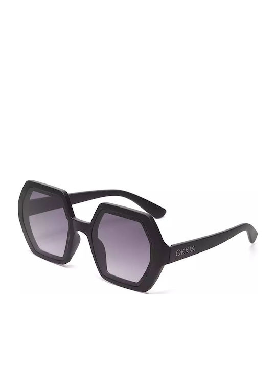 Okkia Emma Women's Sunglasses with Black Plastic Frame and Black Lens OK015BK