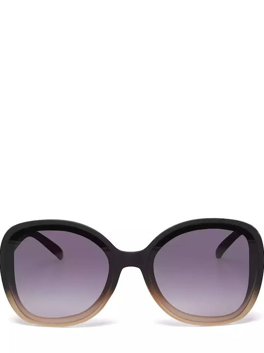 Okkia Anna Women's Sunglasses with Black Plastic Frame and Black Lens OK019BP