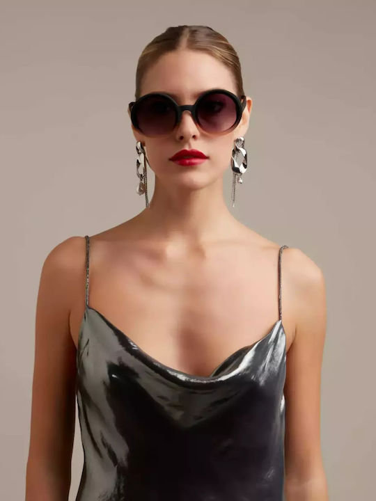 Okkia Monica Woman Sunglasses with Black Frame and Black Gradient Lens OK014BP