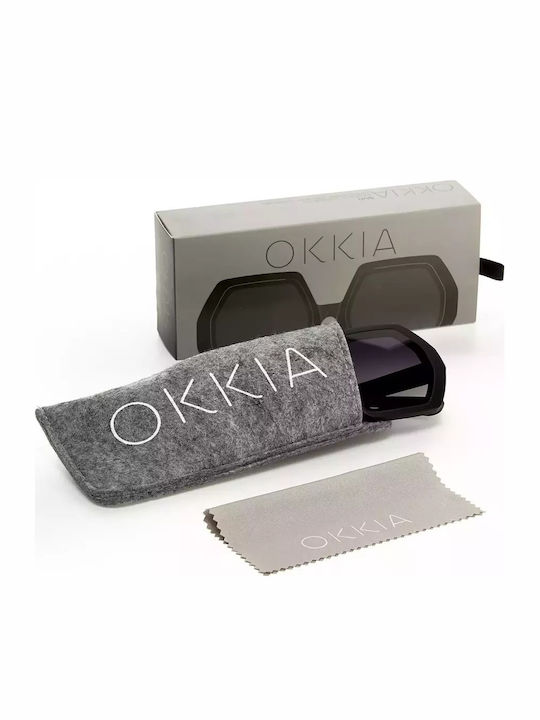 Okkia Emma Women's Sunglasses with Black Plastic Frame and Black Lens OK015BK