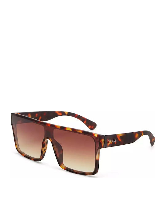 Okkia Tokyo Women's Sunglasses with Brown Tartaruga Plastic Frame and Brown Lens OK033CH