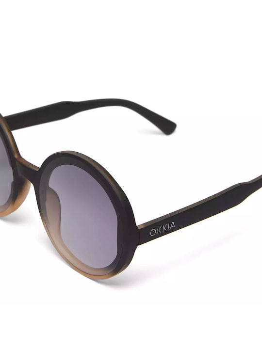Okkia Monica Woman Sunglasses with Black Frame and Black Gradient Lens OK014BP