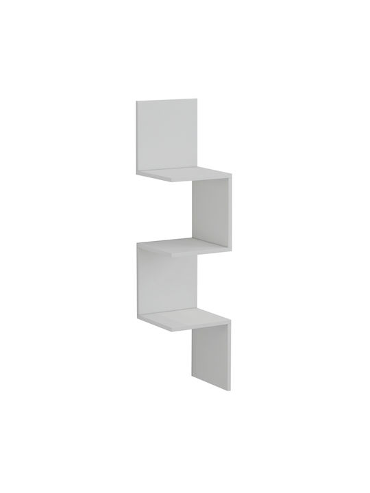 Γωνιακό Ράφι Τοίχου Illusion Λευκό 25x25x105.4εκ.