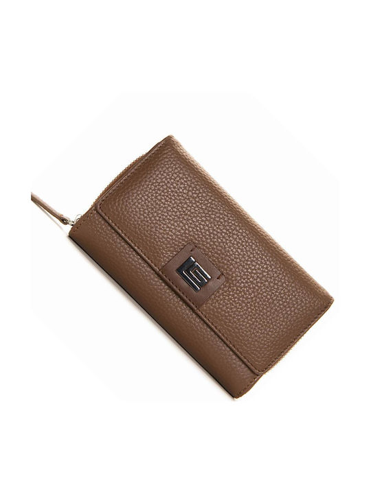 Guy Laroche Large Leather Women's Wallet Cards with RFID Tabac Brown