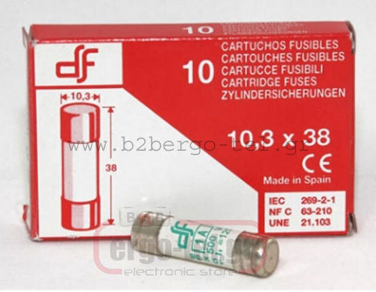 DF electric Sicherung Zylindrisch Porzellan Slow-Blow (054-310382016) 1Stück