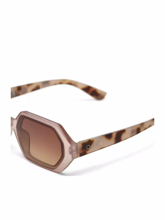 Okkia Andrea Women's Sunglasses with Brown Tartaruga Plastic Frame and Brown Lens OK022HP