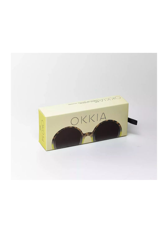 Okkia Monica Women's Sunglasses with Brown Tartaruga Plastic Frame and Purple Gradient Lens OK014HY