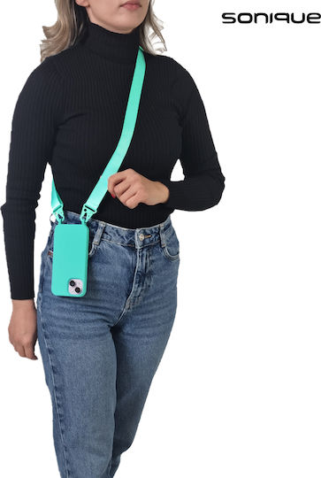 Sonique Strap Back Cover Σιλικόνης 0.5mm με Λουράκι Γαλάζιο (Redmi Note 8)