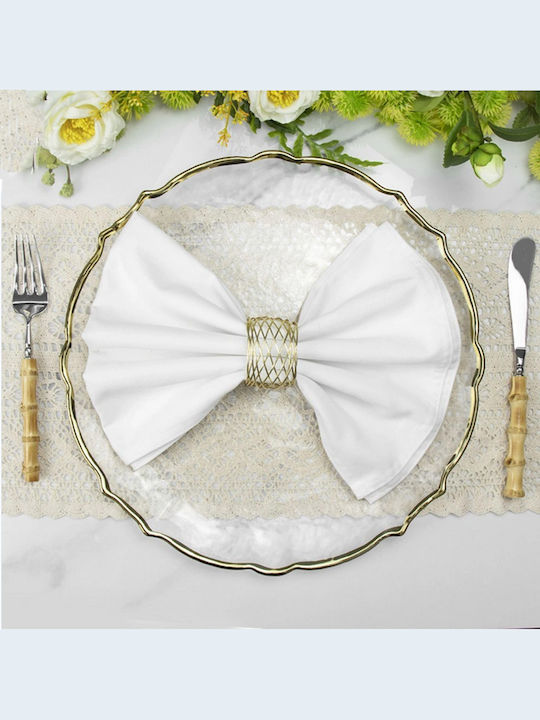 Espiel Plate Shallow Glass Transparent with Diameter 33cm