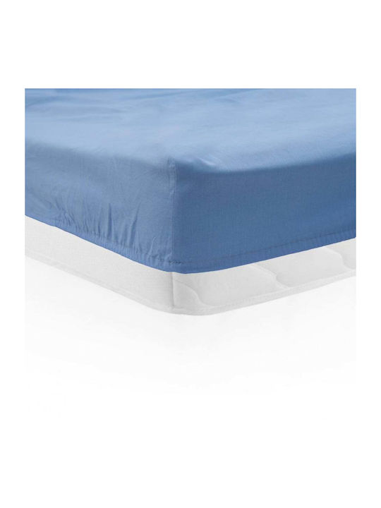 Heinner Bettlaken Super-Doppel mit Gummiband 160x200cm. Blau