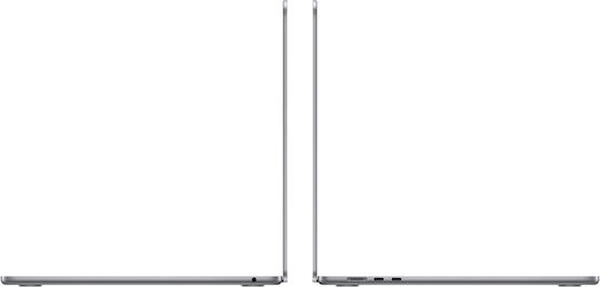 Apple MacBook Air 15" (2024) 15.3" IPS Panel Retina Display (M3-8-ядрен/8GB/512GB SSD/10-ядрен GPU) с 35W Двоен Зарядно Устройство Space Gray (Английски Великобритания Клавиатура)