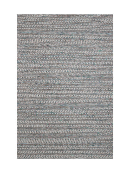 Strohteppich Breeze 187/13 Grau Beige Petrol Streifen - Colore Colori - 1.70x2.40