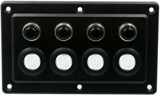 Waterproof Panel with Touch Switches, LED, and Automatic Fuses Piece Amp 4 X 10a Cev-02145-4 (3 Interest-Free Installments)