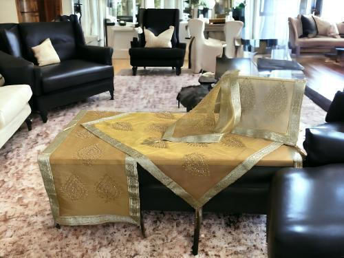 Set von 4 Stück indische Truhe mit Paisley Paisley Tresses Goldstücke Lh2060200-2