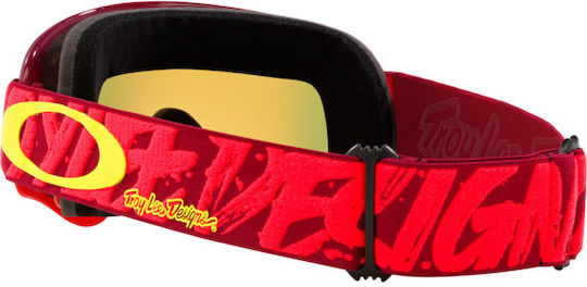 Oakley Oo7029 702975 O Frame Mx Troy Lee Design Painted Red Fire Iridium