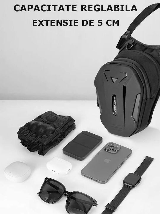 Motowolf Motorcycle Leg/shoulder Bag, Stretch, Hardshell, Quick Release, Black