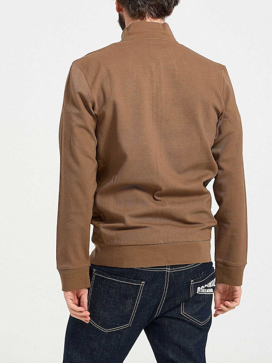 Hugo Boss Men's Sweatshirt Jacket with Pockets Brown