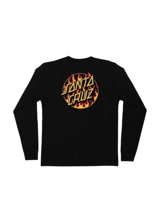 Santa Cruz X Thrasher L/s T-Shirt Thrasher Flamme Dot - Marine