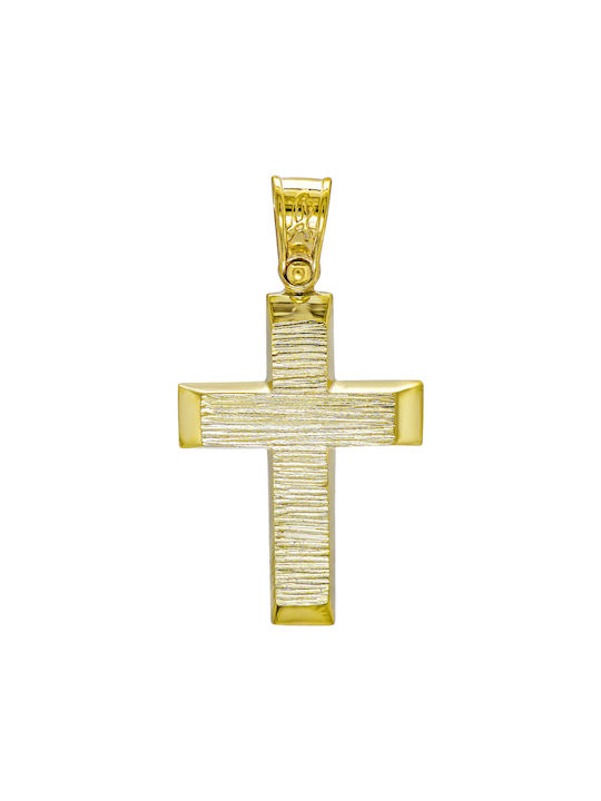 Baptismal Cross Men's Baptismal Cross In Yellow Gold 14 Carat St3503