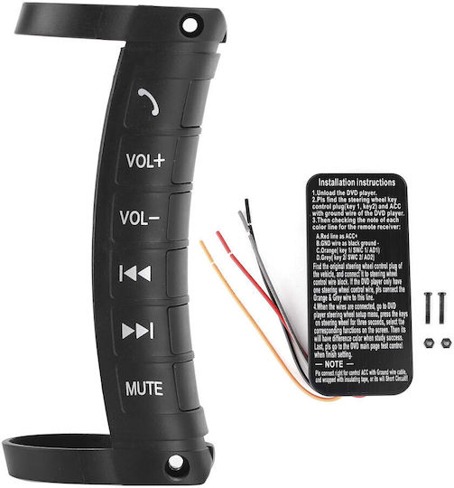Controler universal fără fir pentru volan Rf pentru monitorul auto cu placa de programare negru