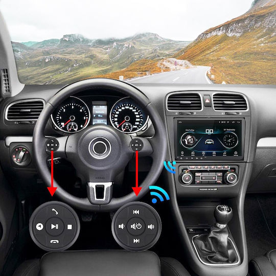Car Steering Wheel Control (Wireless) With Independent Bluetooth (universal Screens Volume Monitors Rear Wheel 1 2 Din Bt Oem Rechargeable Bt Radio Screen Music Wireless Phone Calls)