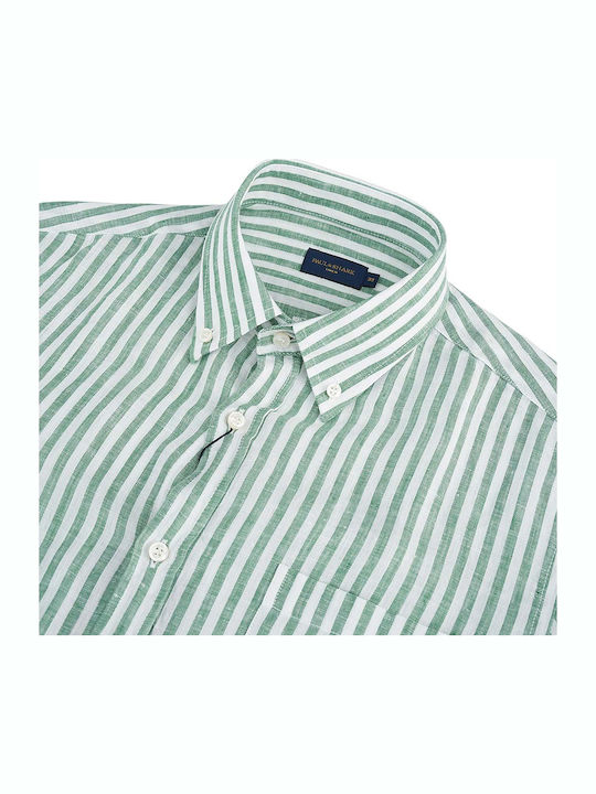 Herrenhemd Paul&shark Green Leinen 24413256r-vb9 Regular Fit
