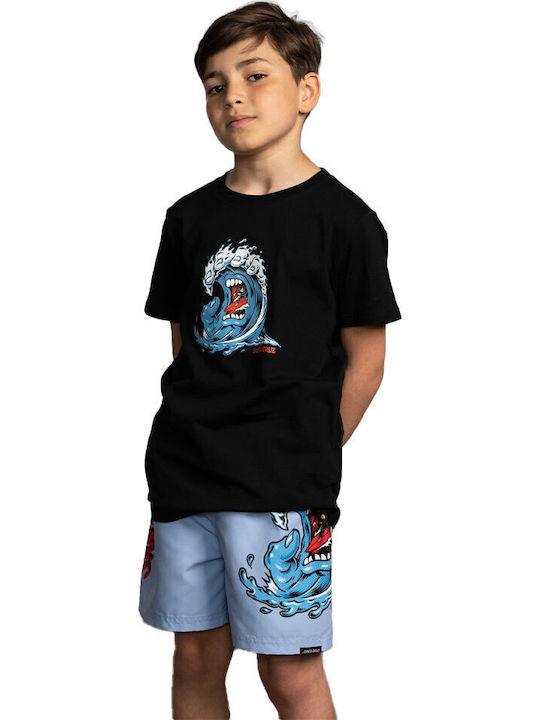 Santa Cruz Screaming Wave T-shirt Kids Black
