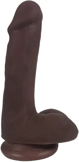 Xr марки Тънък кафяв дилдо с тестиси Easy Riders 15'25 Cm