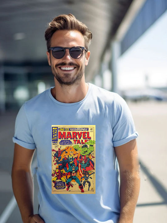 Blue Tshirt Tshirt Marvel Tales Poster Original Fruit Of The Loom 100% Cotton No3