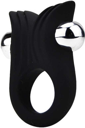 Silicone Vibrating Textured Cock Ring Black Loving Joy