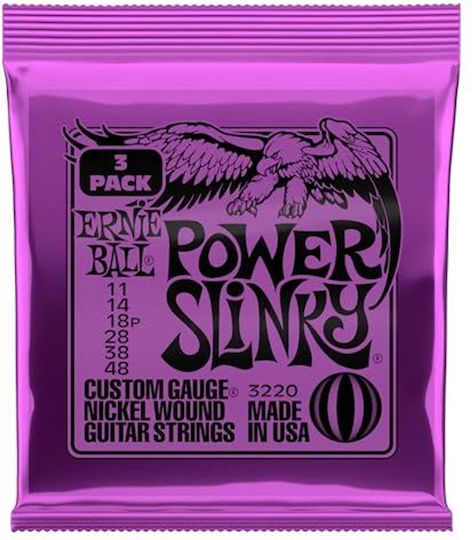 Ernie Ball 3220 3er Set E-Gitarrensaiten Vernickelter Stahl 11 - 48