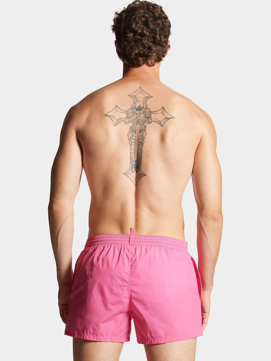 Dsquared2 Ανδρικο Μαγιο Σορτς Leaf Boxer Midi Pink D7b5f5600