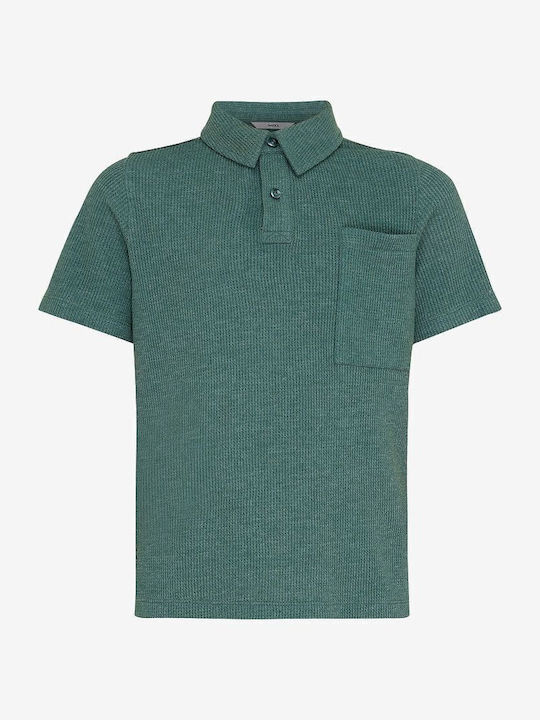 Mexx Fashion Kinder Polo Bluse Grünlich Blau Mf007101041b
