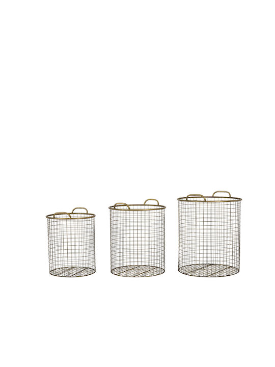 L'arte Decorative Floor Basket 'pearl' Metallic Bronze (small)