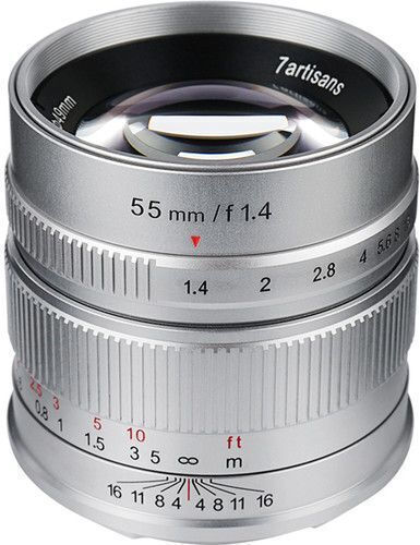 7artisans Crop Camera Lens Photoelectric 55mm f/1.4 Fixed for Micro Four Thirds (MFT) Mount Silver