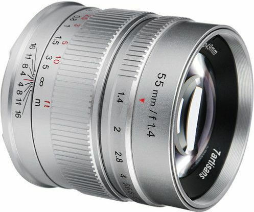 7artisans Crop Camera Lens Photoelectric 55mm f/1.4 Fixed for Micro Four Thirds (MFT) Mount Silver