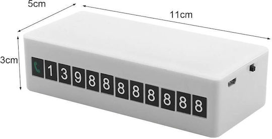 Magnetic Lamp With Phone Number For Temporary Parking, Led, Rechargeable, White