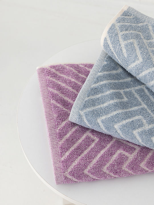 Palamaiki 3pc Bath Towel Set Ranon Purple Weight 550gr/m²