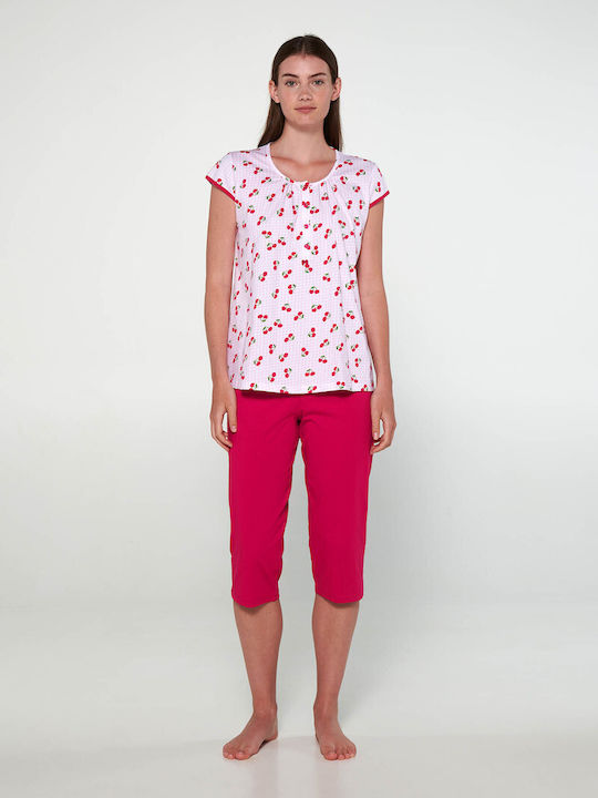 Vamp De vară Pentru Femei De bumbac Bluză Pijamale Pink