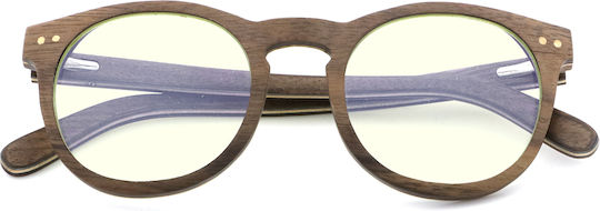 Daponte Holzartiges Brillengestell Blau WΟ 0702