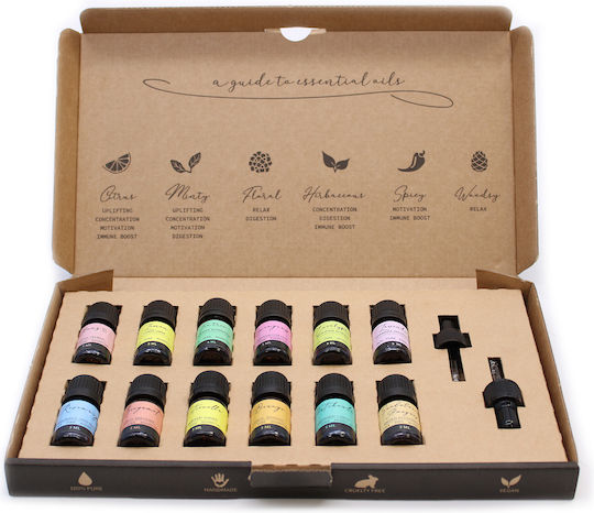Aromatherapy Set Pure Essential Oils Σετ Με 12 Αιθέρια Έλαια 5ml