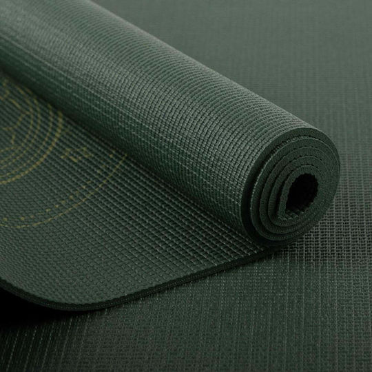 Bodhi Yoga Mat Leela With "yantralign" line - Forest Green 183 X 60 Cm, 4.5 Mm Weight: 1,4 Kg