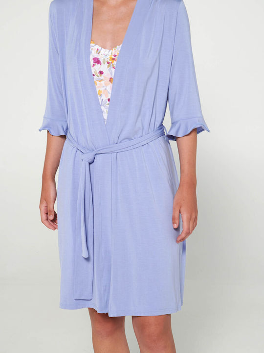Vamp Women's Summer Pajama Robe Blue