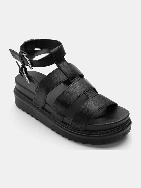 Gladiator-Plattformen mit Doppel-Schnallen 4110901-schwarz