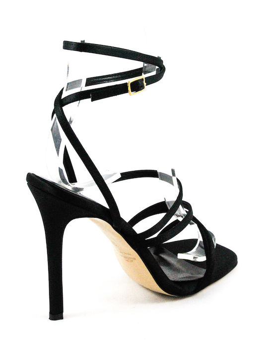 Women's Sandals 24-267 Satin Black Sante