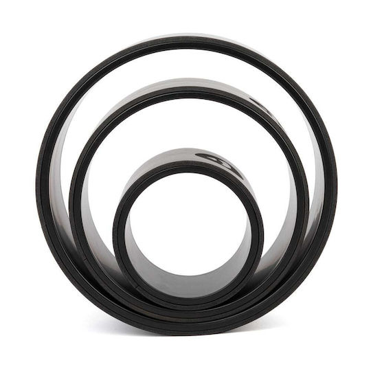 Bodhi - Set Με 3 Yoga Wheel Samsara Pu Rubber Black-τροχοί Γιόγκα Block Σε 3 Μεγέθη 15 X 33 Cm,25 X 13 Cm,33 X 13 Cm