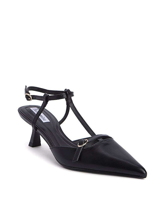 Open Heel Pumps In Muscle Line, Black