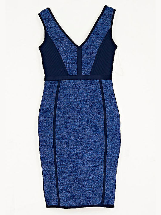 Bodycon Kleid aus besonders straffem Material Blau /blau