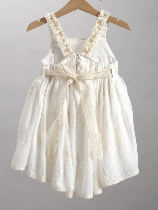 Rochie de Botez Ecru New Life, Accesorii de Păr & Jachetă Set 3 piese 2808-2